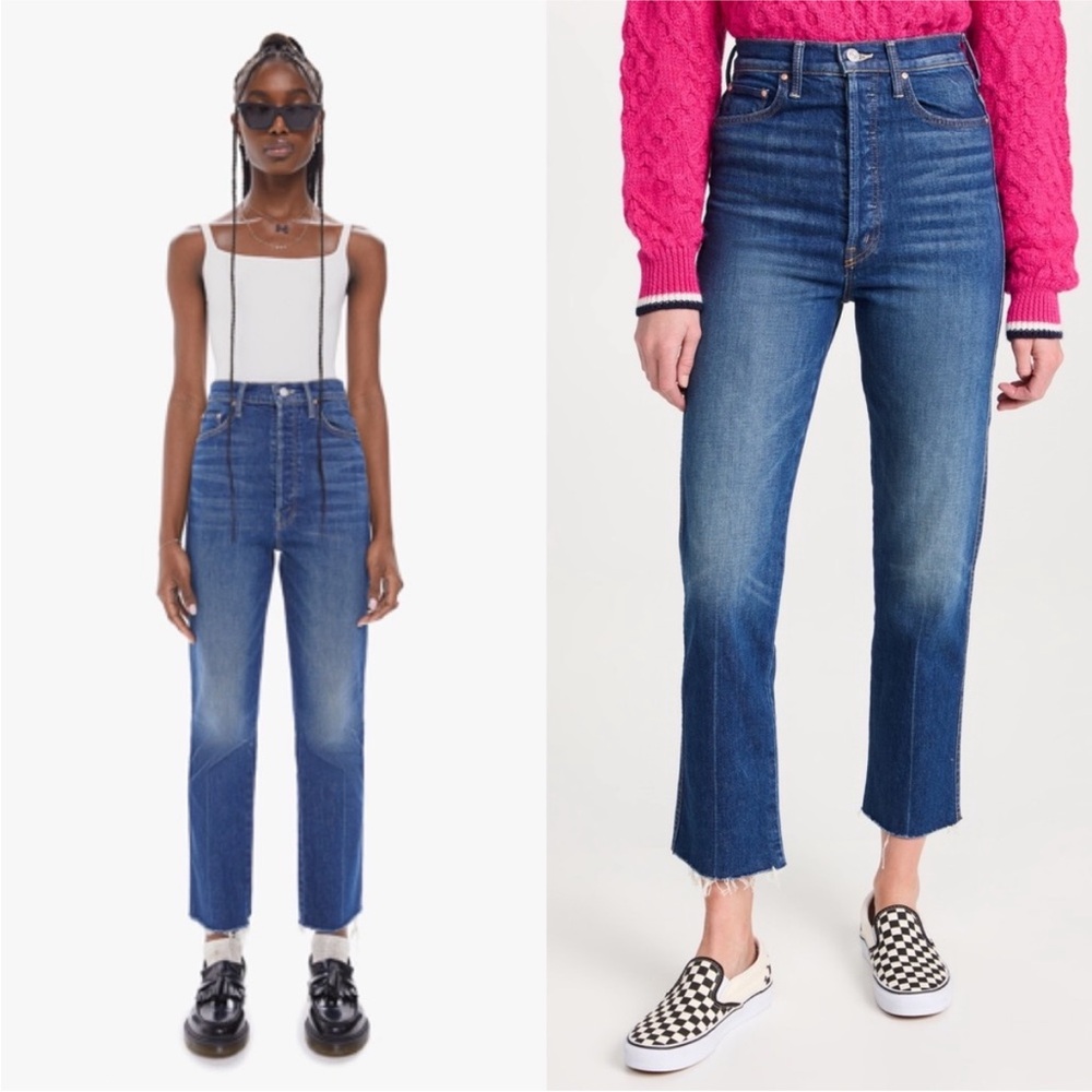 Mother tippy top frisky flood fray jeans